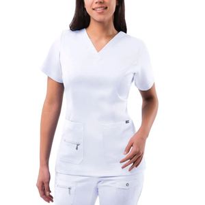 Wholesale Beauty Salon <b>Scrubs</b> Nurse Uniforms Short Sleeve Top Joggers Stretch Slim Fit Breathable Comfortable Customized Color - Product Image 2