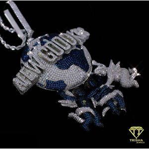 Custom <b>World</b> <b>Globe</b> Moissanite Diamond Pendant 925 Sterling Silver Iced Out Hip Hop Statement Necklace Jewelry - Product Image 4