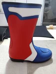 Customizes Red & Blue Biker Shoes Rubber Sole Motorbike Boots All sizes Motocross Boots - Product Image 3