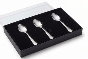 Elegante Juego de Cucharas de Postre de Metal con Mangos Decorativos, Acabado Espejo, Aptas para Lavavajillas, Cubertería para Bodas y Eventos - Product Image 6