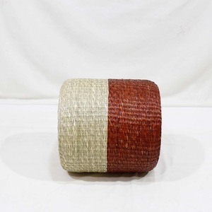 Pouf ottoman rond rustique en jonc de mer durable, tissé à la main, meuble décoratif, repose-pieds - Product Image 3