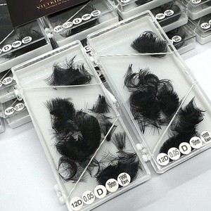 Extensions de cils préfabriquées les plus vendues avec logo personnalisé, 10D/14D/16D/20D, aspect naturel, noir mat, cheveux synthétiques mélangés - Product Image 6