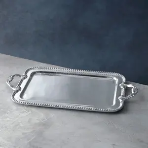 Bandeja de Metal de Latón Antiguo para Diseños de Interiores Únicos, Suministro de Exportación, Bandeja Dorada y de Rubíes Fabricada por Zahid Exports, Gran Mayorista - Product Image 2