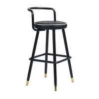 Tabouret de bar moderne en velours avec pieds en acier inoxydable doré, chaise de comptoir de luxe avec dossier, siège élégant pour îlot de cuisine