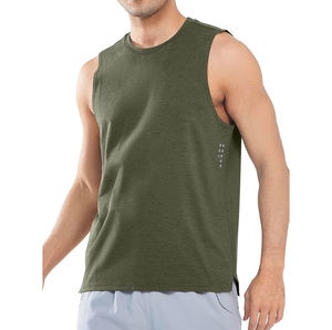 Débardeur de sport pour homme de qualité supérieure, en spandex/coton, séchage rapide, anti-UV, respirant, pour la salle de sport et l'entraînement, sans manches - Product Image 1
