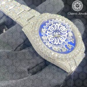 Reloj de Lujo para Hombre Charm Jewels, con Bisel de Diamantes de Acero Inoxidable, Esfera Azul, Movimiento Mecánico Analógico, Fecha Automática, Resistente al Agua 10 Bar - Product Image 5