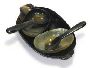 Bol de service en corne noire naturelle, qualité supérieure, corne polie, durable, bol à servir, aspect antique, fait main, bol décoratif en corne pour la nourriture - Product Image 6