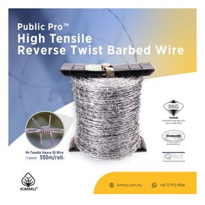 Fil de fer barbelé haute résistance de 1,6 mm x 500 m fabriqué en Malaisie pour les fermes de loisirs, les propriétés résidentielles et rurales, la sécurité - Product Image 3