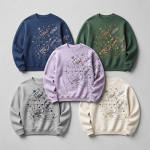 Sweat-shirt en molleton standard pour homme TRIARROW EXPORTS, imprimé géométrique grue origami, style streetwear, col rond, respirant pour l'hiver - Product Image 6