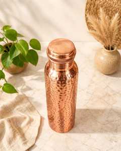 MSR Overseas Gourde isotherme martelée en cuivre pur de 1 litre, étanche, faite à la main, écologique, design classique pour l'hydratation au yoga et l'ayurveda - Product Image 2