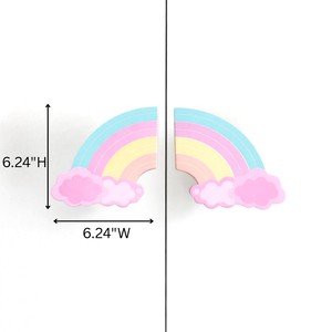 Poignée de porte en bois d'acacia moderne faite à la main, forme arc-en-ciel nuageux, poignées de tiroir, poignées de commode, poignées de placard, poignées de chambre d'enfant - Product Image 2