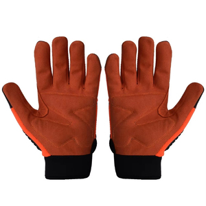 Gants de travail résistants aux chocs et aux coupures, en coton, caoutchouc TPR, cuir, gants de protection contre les chocs, gants robustes - Product Image 4