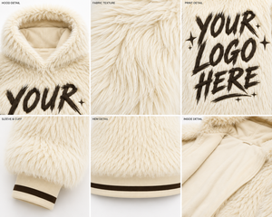 High Quality <b>Faux</b> <b>Fur</b> Men's <b>Hoodies</b> Bold Graphic Front Oversized Plush Winter Streetwear Pullover Warm Casual Hooded Sweatshirt - Product Image 4