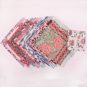 Block Printed Breathable Eco-Friendly Cotton Bandana Scarf Lightweight Floral <b>Wrap</b> Bohemian <b>Head</b> <b>Wrap</b> for Four Seasons - Product Image 4