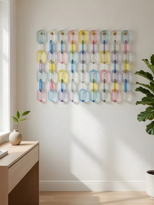 Escultura de Pared de Cadena de Resina, Impermeable, Hecha a Mano, Irregular, Multicolor, Decoración Artística para el Hogar, Manualidades DIY - Product Image 3
