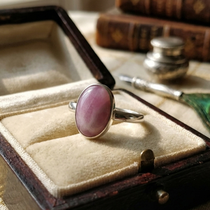 Natural Pink Kunzite Bezel Set Certified <b>Ring</b> 925 Sterling Silver Oval Cabochon Gemstone Handmade Fine Jewelry Gift for Women - Product Image 2