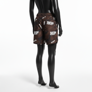 กางเกงว่ายน้ำผู้หญิง 135 GSM ผ้าไมโครไฟเบอร์โพลีเอสเตอร์น้ำหนักเบา แห้งเร็ว สีน้ำตาล ดำ ลายพราง โลโก้แบบซับลิเมชั่น - Product Image 4