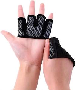 Gants de sport en cuir synthétique personnalisables OEM avec texture hexagonale, design sans doigts, maille respirante pour le cyclisme - Product Image 3