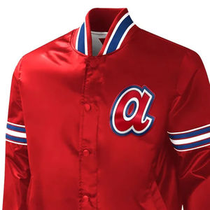 Veste universitaire en satin légère sur mesure pour hommes, style baseball streetwear, avec col montant et fermeture à boutons-pression, doublure douce - Product Image 5