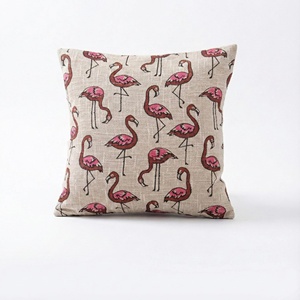 Nueva funda de cojín hecha a mano con estampado de flamencos en algodón, hermosa funda de cojín para decoración. - Product Image 1