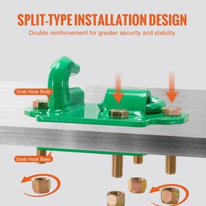 Set da 2 Ganci per Trattore in Acciaio Forgiato Grado 70 da 3/8'' con Anello di Fissaggio e Piastre Posteriori Compatibili con Ganci di Traino TR (Confezione da 2) - Product Image 6