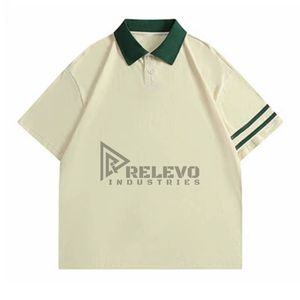 เสื้อยืดคอกลมแขนสั้นผู้ชาย Relevo สไตล์ลำลอง มีโลโก้ด้านหน้า ทรงหลวม ผ้าฝ้าย 100% ป้องกันการเป็นขุย แห้งเร็ว ระบายอากาศได้ดี - Product Image 2