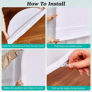 ผ้าคลุมฉากหลังงานแต่งงานแบบยืดหยุ่นสีขาว ขนาด 3.28x6.56 ฟุต ผ้าคลุมพื้นหลังแบบยืดได้สองด้าน สำหรับงานวันเกิดและงานอีเว้นท์ - Product Image 6