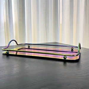 Bandeja de joyería de aretes de acero dorado de lujo para decoración de tienda - Product Image 5