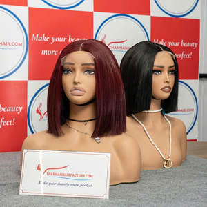วิกผมบ๊อบตรงแบบพรีเมียม HD Lace Closure ผมแท้ 100%  วิกผมบ๊อบสั้นแบบย้อมสี  ผู้จำหน่ายต่อผม - Product Image 3