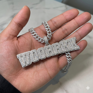 925 <b>Silver</b> Rhodium Plated Rapper's Custom Letter <b>Initial</b> Name Lab grown Diamond Iced Bling Hip hop Party Jewelry Big <b>Pendants</b> - Product Image 4