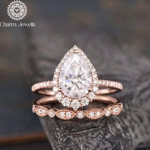 Bague de fiançailles en moissanite taille coussin en argent et or rose Charm_Jewells, sertie de griffes, certifiée IGI, pour femme, alliance romantique - Product Image 2