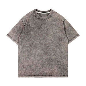 Camisetas transpirables para hombre con lavado ácido, OEM, de peso pesado, oversize, personalizadas, estilo vintage - Product Image 5