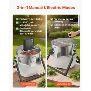 Trimmer Elettrico Manuale 2-in-1 per Foglie e Germogli, Lame Affilate in Acciaio Inox da 16 Pollici, Tipo Umido/Secco, Attrezzo da Giardino con Supporto - Product Image 5