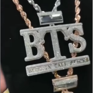 CONCEPTION Colgantes Personalizados de Moissanita con Incrustaciones de Diamantes, Plata 925, Engaste Completo, Letra Personalizada, Estilo Hip Hop, Unisex, Certificado GRA - Product Image 1