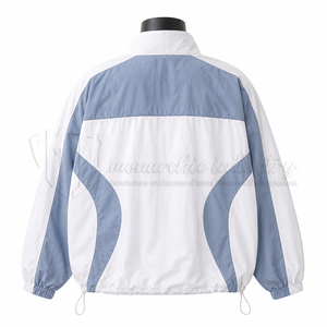 Veste coupe-vent en nylon pour homme personnalisée, vêtements de sport bicolores, veste décontractée légère pour l'extérieur - Product Image 2