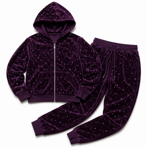 Breathable Chic And Comfy Rhinestone White Zipper Hooded Tracksuit For Women <b>Lightweight</b> <b>Hoodie</b> Rhinestone Tracksuit For Unisex - Product Image 2
