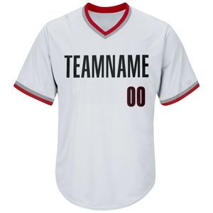 Camiseta de Béisbol Blanca Personalizada con Cuello en V para Hombre, Manga Corta, Nombre del Equipo Impreso, Malla de Poliéster, Absorbe la Humedad - Product Image 4