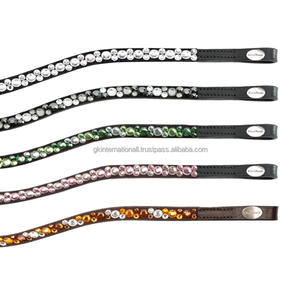 Cristales diminutos multicolores personalizados, piedras decorativas, cadena ostentosa, forma ondulada, banda de cuero negro para cejas de caballo en tamaños de mazorca completos - Product Image 2