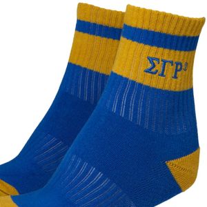 Sigma Gamma Rho Quarter <b>Socks</b> Blue Gold Greek Sorority Embroidered Letter Athletic Ankle <b>Socks</b> Comfortable Sports Casual Hosiery - Product Image 6