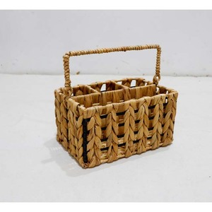 Cesta de Vino Ecológica de Jacinto de Agua, Diseño Nuevo, Rectangular, 4 Compartimentos, Multifuncional, con Asa Resistente - Product Image 5