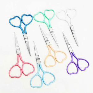 Heart Shape Scissor Straight Tip Stainless Steel Scissor 7 Different <b>Powder</b> Coated Color And Silver Tip New Scissor - Product Image 6
