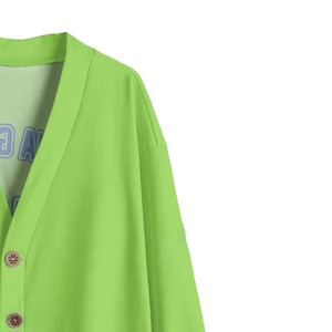 Sorority Casual Varsity <b>Cardigan</b> <b>Sweater</b> Embroidered Letters Front Knitted Women's Wool Blend Geometric Anti-Pilling Crew Neck - Product Image 3