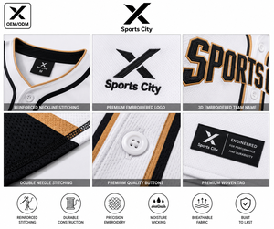 เสื้อเบสบอลพิมพ์ลายตามสั่ง X Sports City สำหรับผู้หญิง ระบายอากาศได้ดี แห้งเร็ว ผลิตจากโพลีเอสเตอร์ ชุดทีมแบบสั่งทำพิเศษ - Product Image 3