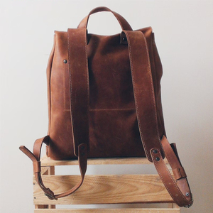กระเป๋าเป้สะพายหลังหนังแท้กันน้ำ ป้องกันการโจรกรรม สำหรับเดินทาง รุ่นวินเทจ สีน้ำตาล รุ่น LBP-0305 - Product Image 2