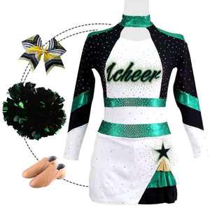 Uniforme de cheerleading grande taille de haute qualité, couleur unie, service OEM, prix de gros, 100% polyester - Product Image 4