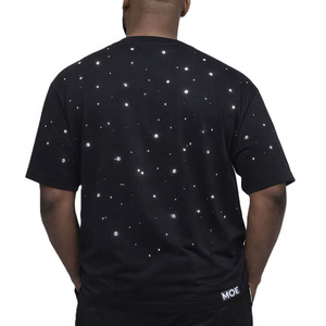 Customized logo Rhinestone Boxy Cropped High Quality Tee Men's Cotton <b>T</b>-shirt Streetwear Short Sleeve Custom Men's shirts OEM - Product Image 3