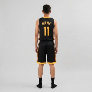 Custom <b>Black</b> Basketball Jersey Set Men's Sleeveless Tank <b>Top</b> With Name And Number 11 Sublimated Print Breathable Athletic Fit - Product Image 6