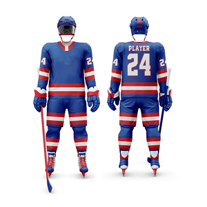 Uniforme de Hockey sobre Hielo a Rayas Amarillas y Negras, Conjunto de Jersey de Manga Larga con Cuello en V y Pantalones para Hombres Adultos, Equipo de Protección de Poliéster - Product Image 6