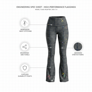Nouveauté 2026 Leggings à taille haute à carreaux, coupe évasée, haute performance, extensibles, coupe ajustée, pour le yoga, décontractés, style patte d'éléphant, pour l'entraînement, avec logo personnalisé - Product Image 2