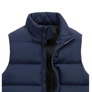 Fashionable Breathable <b>Canvas</b> Puffer Vest Casual Solid Pattern Button Closure Waterproof Eco-Friendly Winter Sleeveless Jacket - Product Image 5